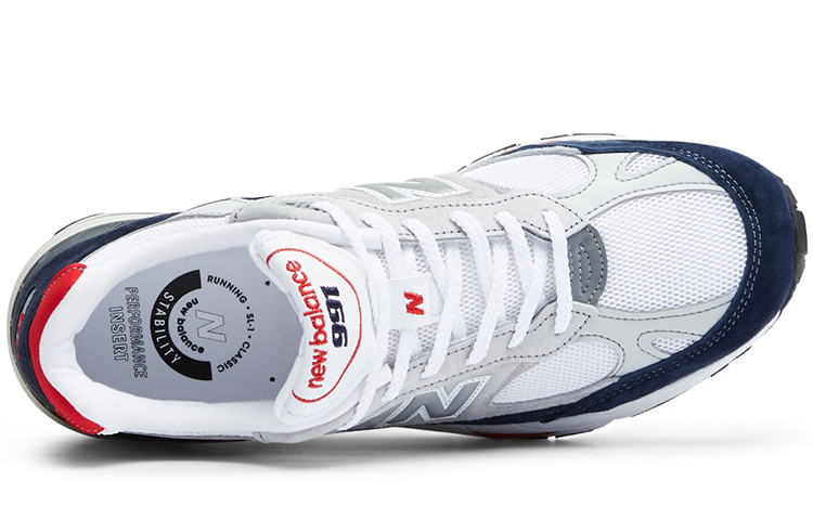Shop New Balance 991 Gris Azul Rojo M991GWR