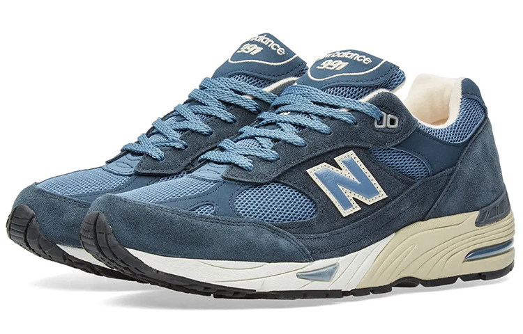 Lookbook New Balance NB 991 低幫 跑步鞋 男款 海藍色
