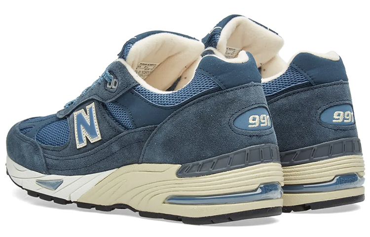 Shop New Balance NB 991 低幫 跑步鞋 男款 海藍色