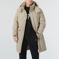 Sizing New Balance Beige Outdoor Windproof Hooded Long Down Jacket Casual NPD4E241-LBE