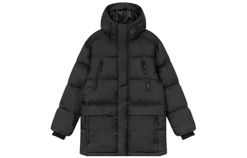 New Balance  Black Hooded Puffer Jacket Windproof and Insulated. AMJ24376-BK