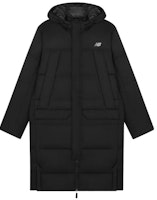New Balance Black Hooded Puffer Jacket with Letter Print Design. AMJ33338-BK New Balance Black Hooded Puffer Jacket with Letter Print Design. AMJ33338-BK