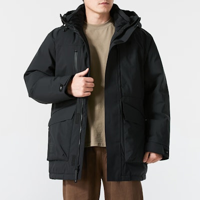 New Balance Black Hooded Zip-Up Long Sleeve Down Jacket AMJ44305-BK Shop New Balance Black Hooded Zip-Up Long Sleeve Down Jacket AMJ44305-BK