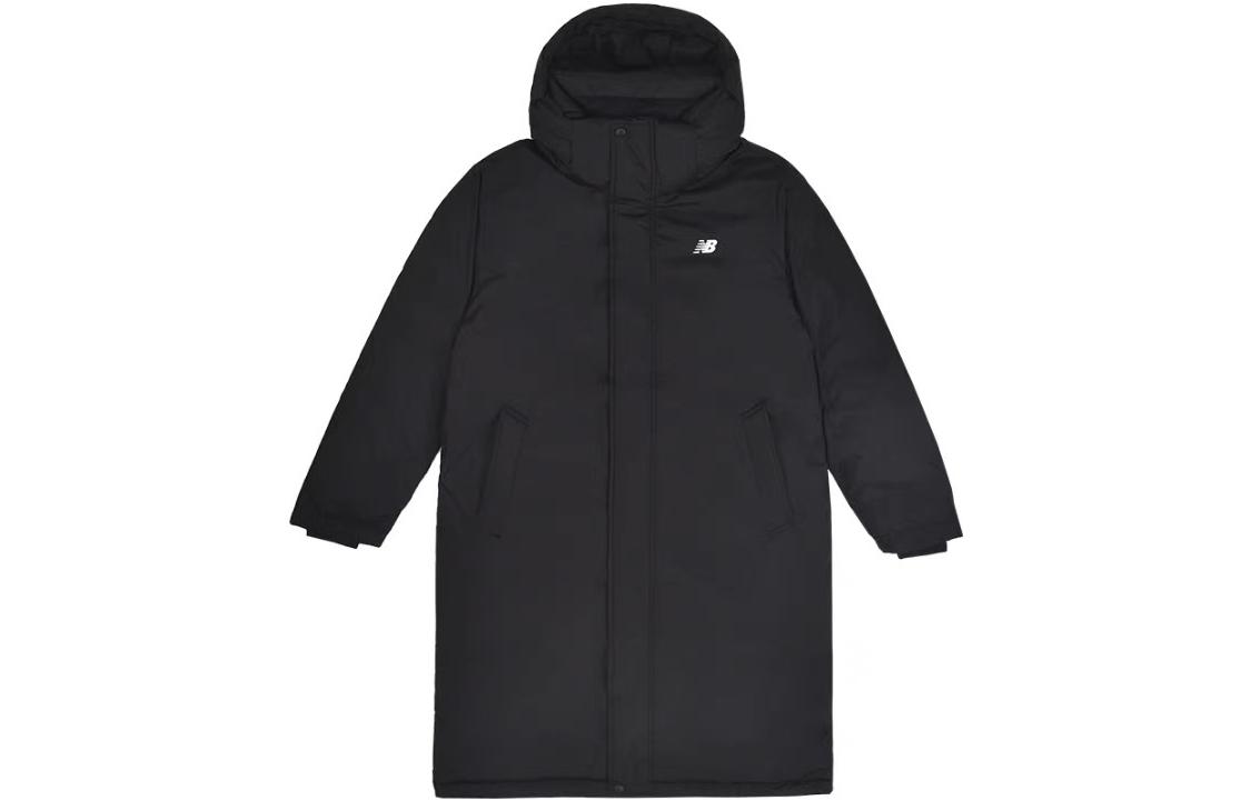 New Balance  Black Logo Printed Long Padded Coat Casual Winter Jacket. NQ84V023-BK