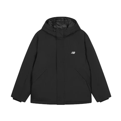 New Balance Black Long Hooded Down Jacket AMJ33322-BK