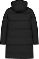 Lookbook New Balance Black Long Hooded Down Jacket with Zipper. AMJ43355-BK