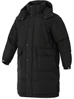 New Balance Black Long Puffer Jacket with Hood and Zipper Casual Wear NPD4E241-BK New Balance Black Long Puffer Jacket with Hood and Zipper Casual Wear NPD4E241-BK