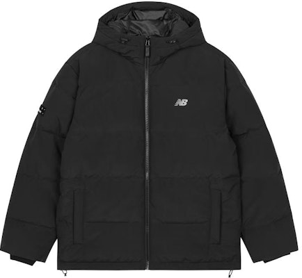 뉴발란스 블랙 백 로고 미드 렝스 후드 다운 재킷. AMJ33339-BK Lookbook 뉴발란스 블랙 백 로고 미드 렝스 후드 다운 재킷. AMJ33339-BK
