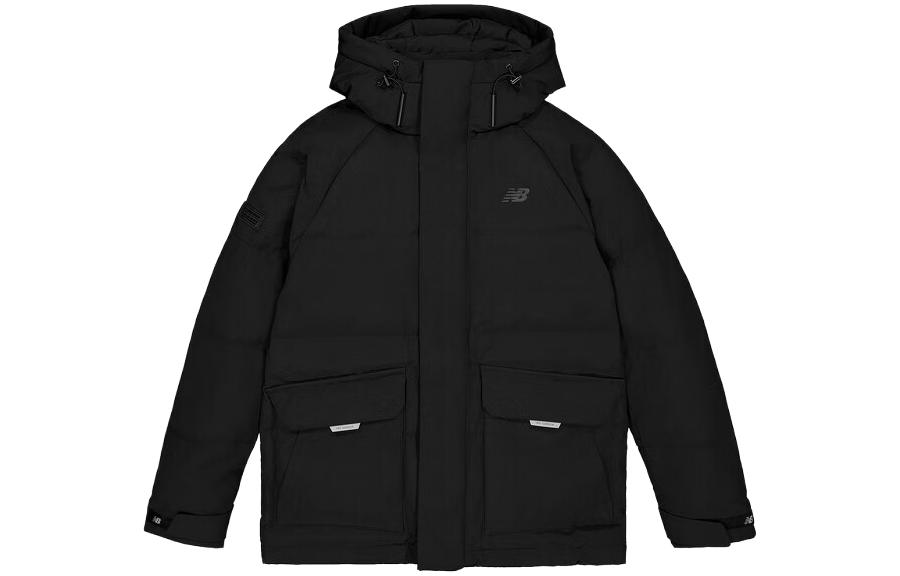 New Balance  Black Puffer Jacket Hooded Casual Winter Coat. NPD44041-BK