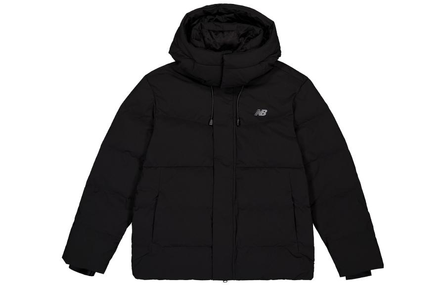 New Balance  Black Puffer Jacket with Hood Zip Long Sleeve NPD46121-BK