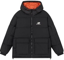 New Balance Black Puffer Jacket with Solid Logo Print Design. AMJ24358-BK New Balance Black Puffer Jacket with Solid Logo Print Design. AMJ24358-BK