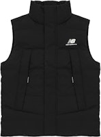 New Balance Black Puffer Vest - Logo Print, Casual, Thick, Warm. AMV24360-BK New Balance Black Puffer Vest - Logo Print, Casual, Thick, Warm. AMV24360-BK