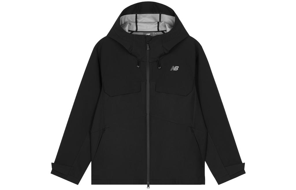 New Balance  Black Solid Zip-Up Hoodie Jacket for Running & Casual Wear 5AD38641-BK