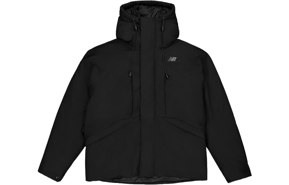New Balance  Black Solid Zip Up Hooded Down Jacket NPD46171-BK