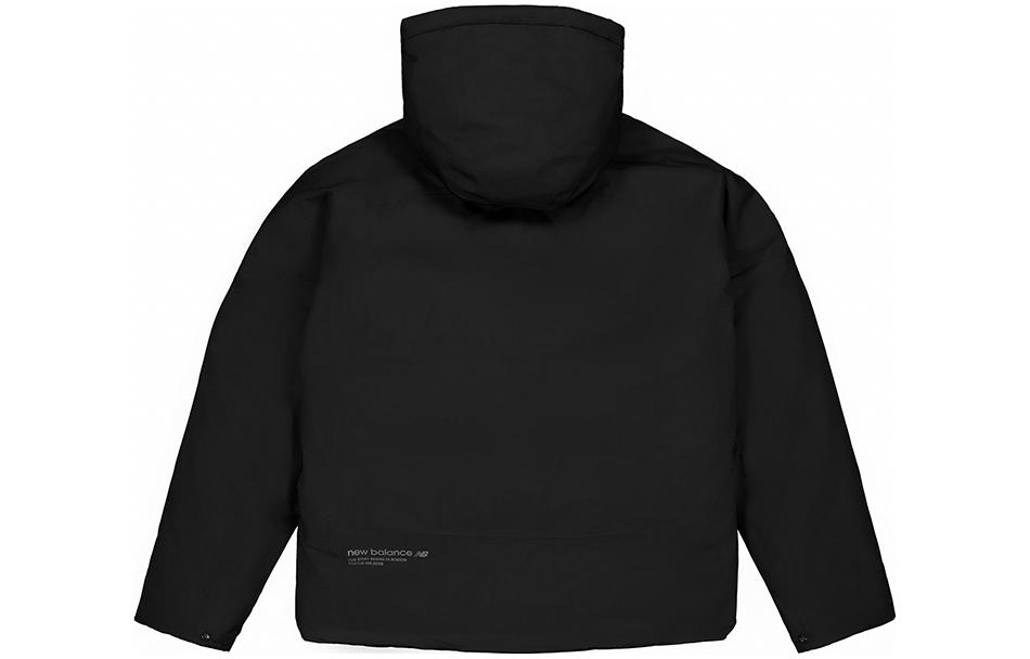 Lookbook New Balance 黑色素面拉鍊連帽羽絨外套 NPD46171-BK