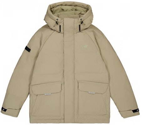 New Balance Brown Down Jacket with Zipper and Hood NPD44041-LBE Order New Balance Brown Down Jacket with Zipper and Hood NPD44041-LBE