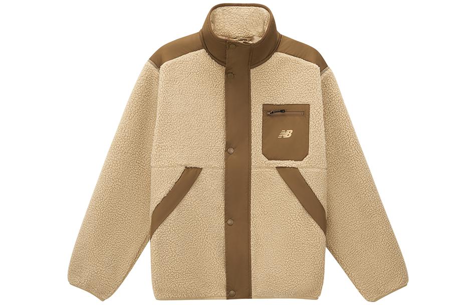 New Balance  Contrast Panel Sherpa Fleece Jacket Brown AMJ33323-INC