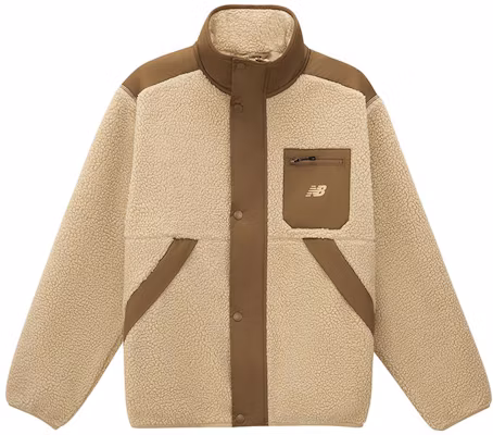 New Balance Contrast Panel Sherpa Fleece Jacket Brown AMJ33323-INC Buy New Balance Contrast Panel Sherpa Fleece Jacket Brown AMJ33323-INC