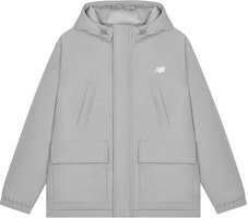 New Balance Grey Down Puffer Jacket with Hood - Casual and Warm. AMJ33321-TAG New Balance Grey Down Puffer Jacket with Hood - Casual and Warm. AMJ33321-TAG