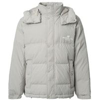 New Balance Grey Windproof Outdoor Comfort Down Jacket with Letter Pattern. AMJ34301-SEN New Balance Grey Windproof Outdoor Comfort Down Jacket with Letter Pattern. AMJ34301-SEN