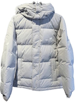 新百伦灰色防风户外舒适字母图案羽绒服 AMJ34301-SEN Order 新百伦灰色防风户外舒适字母图案羽绒服 AMJ34301-SEN