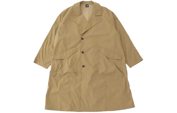 Order New Balance  Khaki Long Sleeve Trench Coat with Polo Collar. AMJ45002-DLC