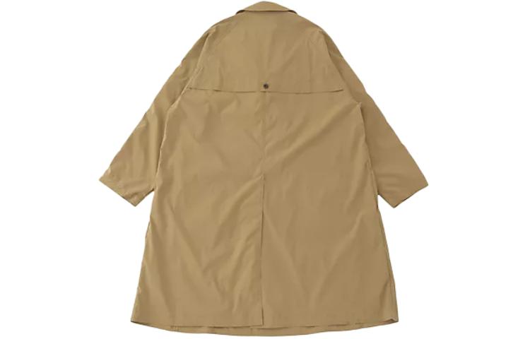 Lookbook New Balance  Khaki Long Sleeve Trench Coat with Polo Collar. AMJ45002-DLC