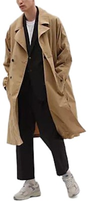 New Balance Khaki Long Sleeve Trench Coat with Polo Collar. AMJ45002-DLC Shop New Balance Khaki Long Sleeve Trench Coat with Polo Collar. AMJ45002-DLC