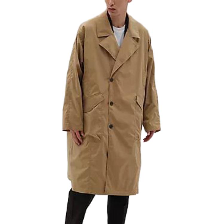 Purchase New Balance  Khaki Long Sleeve Trench Coat with Polo Collar. AMJ45002-DLC
