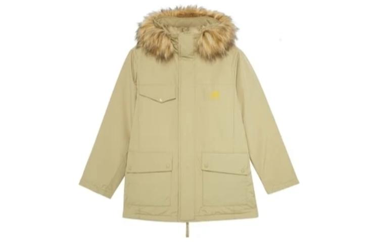 Order New Balance  Logo Print Hidden Zip Hooded Puffer Jacket - Khaki. AMJ23371-KH