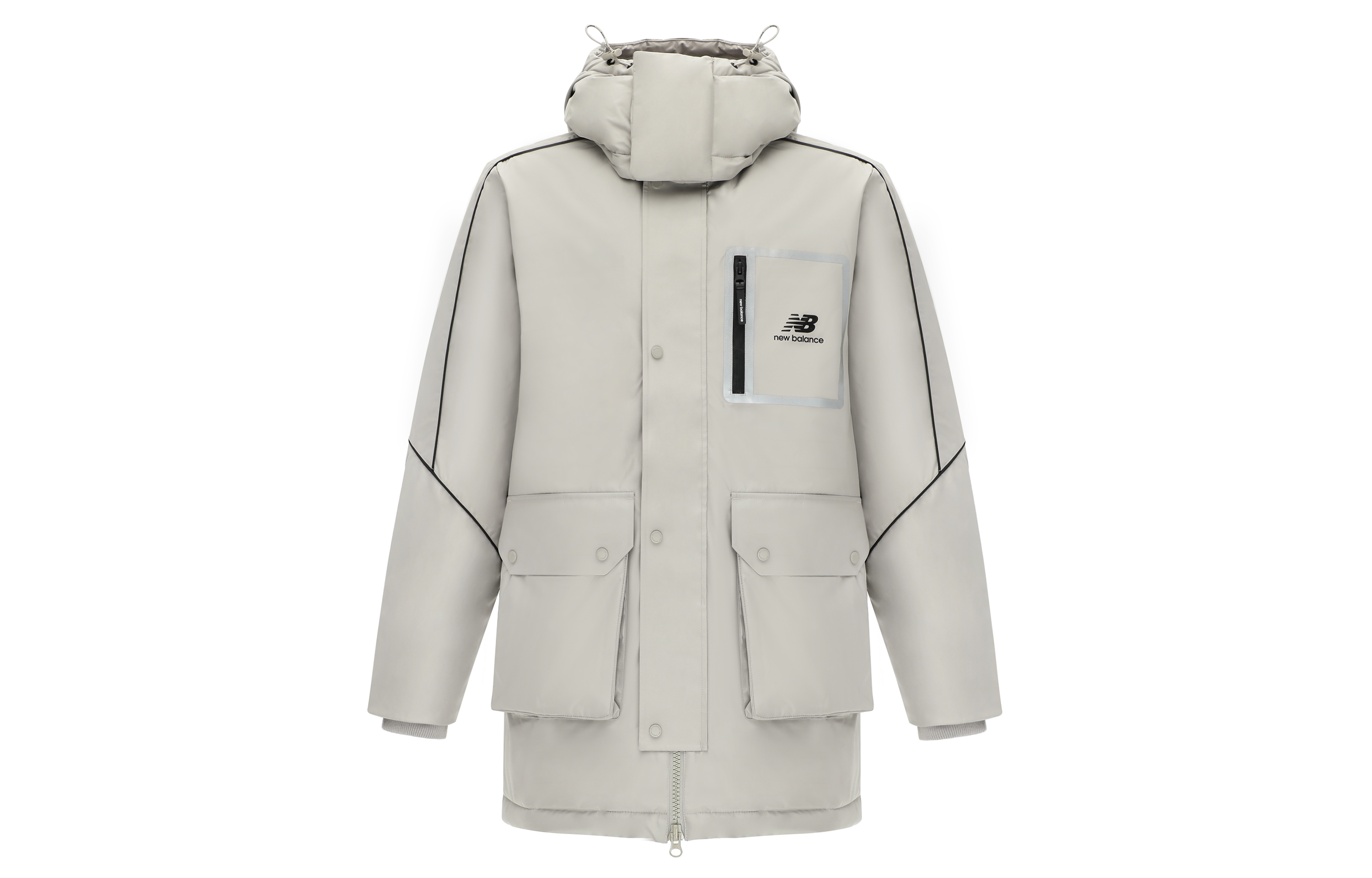 New Balance  Logo Printed Puffer Jacket - Grey. AMJ14320-ARF