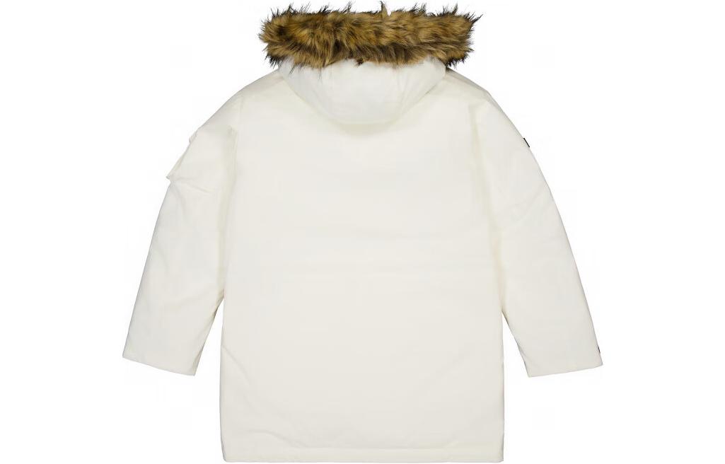 Lookbook New Balance 长款白色羽绒服 - 防风保暖连帽外套 NPD44011-WT