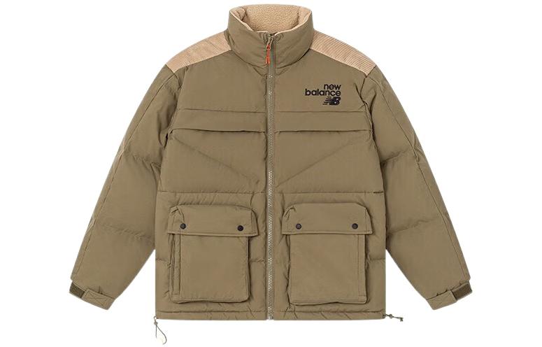 New Balance  Olive Green Puffer Jacket with Logo Embroidery. AMJ24353-CGN