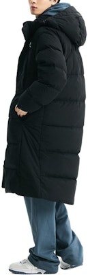 ニューバランス オーバーサイズ フード付き ロゴ ロングダウンジャケット ブラック NBNPD42923-19 Lookbook ニューバランス オーバーサイズ フード付き ロゴ ロングダウンジャケット ブラック NBNPD42923-19