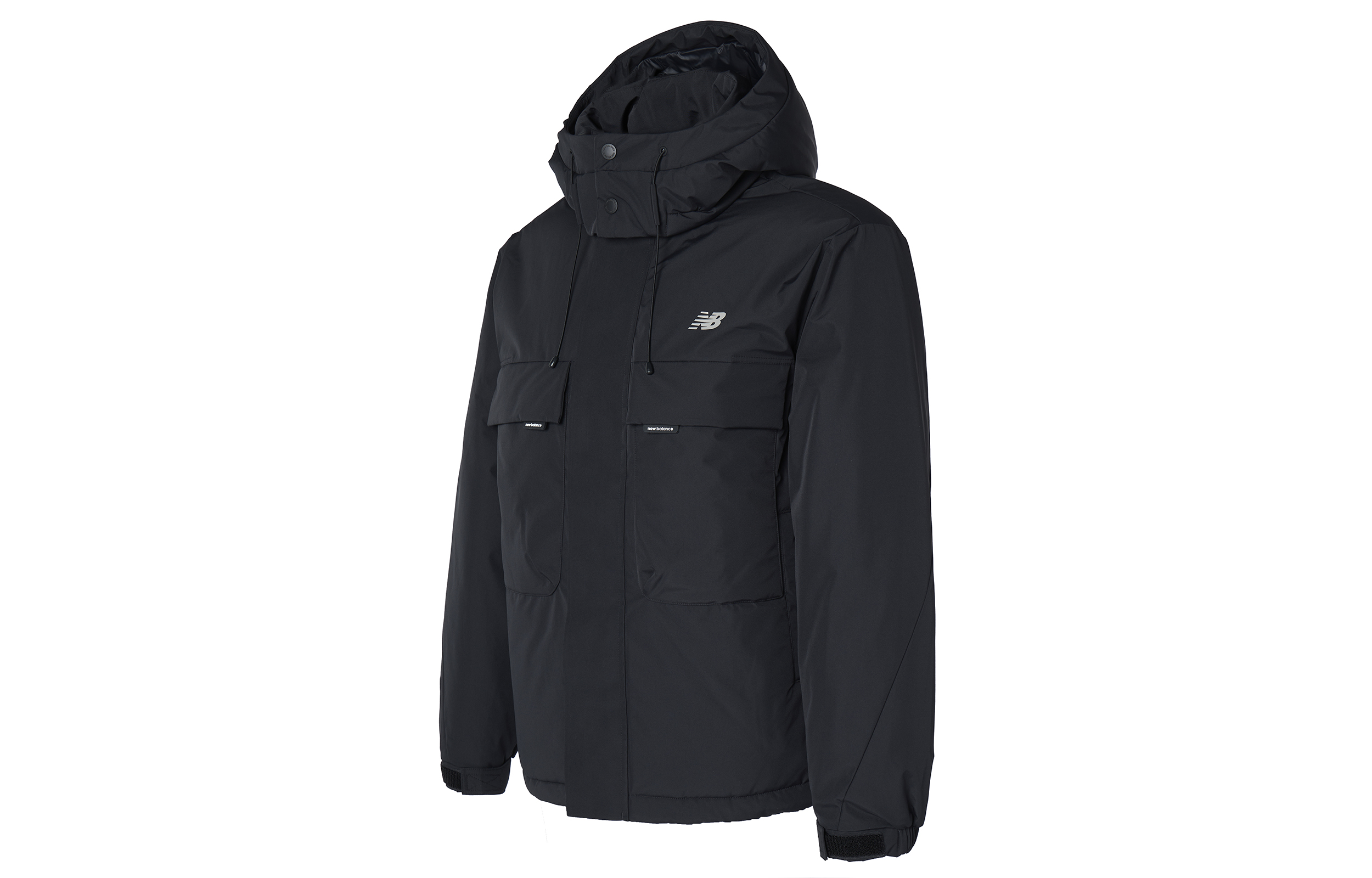 Lookbook 新百伦宽松连帽羽绒夹克黑色休闲款式 AMJ34317-BK