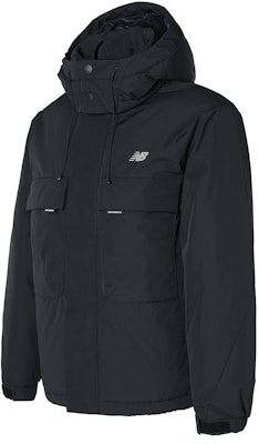 新百伦宽松连帽羽绒夹克黑色休闲款式 AMJ34317-BK Lookbook 新百伦宽松连帽羽绒夹克黑色休闲款式 AMJ34317-BK