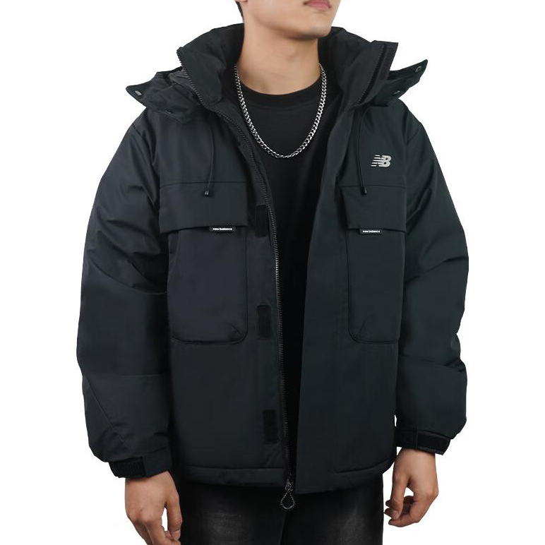 Purchase 新百伦宽松连帽羽绒夹克黑色休闲款式 AMJ34317-BK