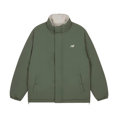 New Balance Reversible Mid-Length Down Jacket Green. AMJ34333-DON