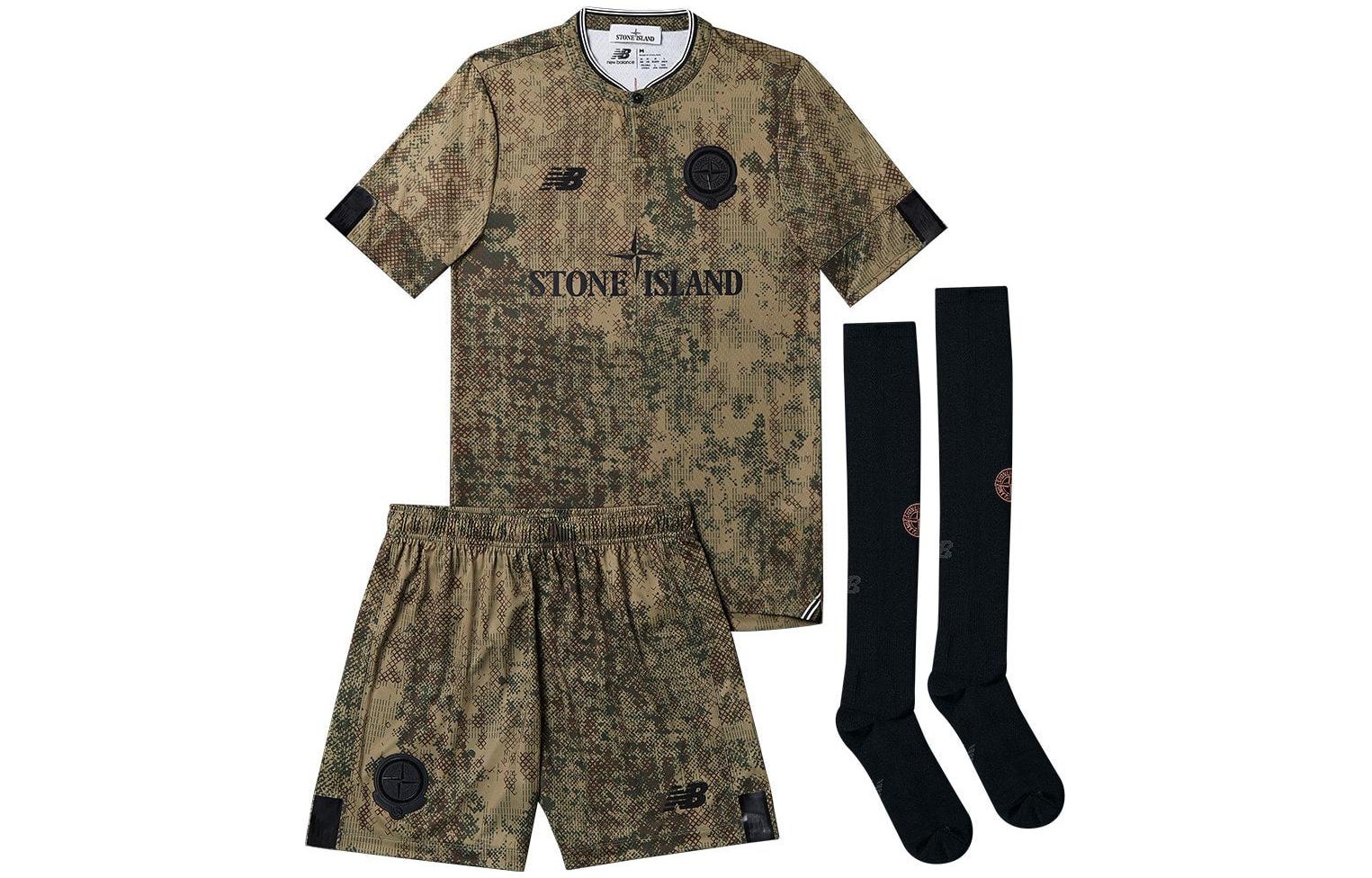 New Balance  Soccer Set: Letter Print Tee, Shorts & Socks - Brown. MY230983-HME