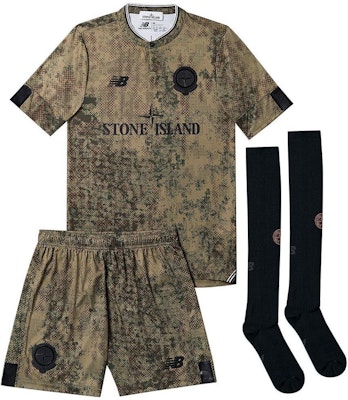 New Balance 足球套裝:字母印花T恤、短褲和襪子 - 棕色 MY230983-HME Order New Balance 足球套裝:字母印花T恤、短褲和襪子 - 棕色 MY230983-HME