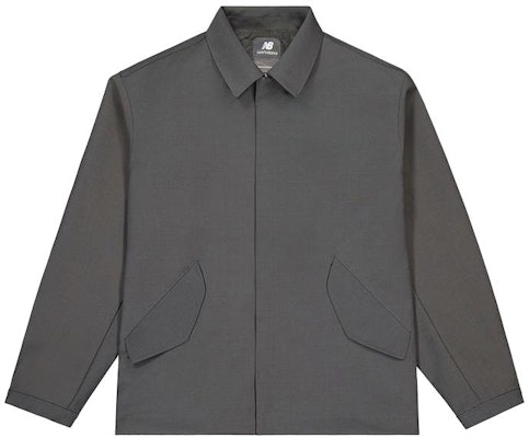 New Balance Solid Color Coach Jacket Long Sleeve Dark Gray. NAE16023-DKG Order New Balance Solid Color Coach Jacket Long Sleeve Dark Gray. NAE16023-DKG