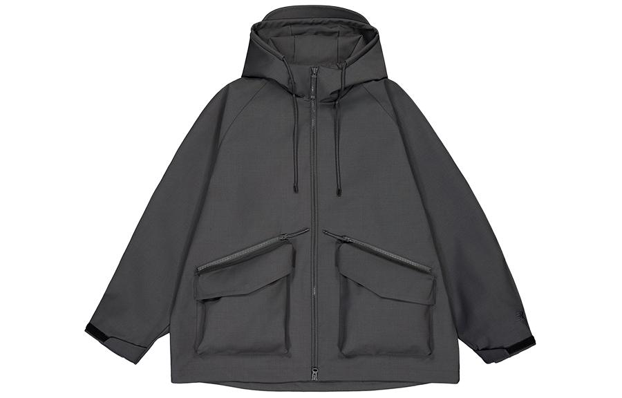 New Balance  Solid Color Zip-Up Hoodie Jacket Dark Gray. NAE16013-DKG