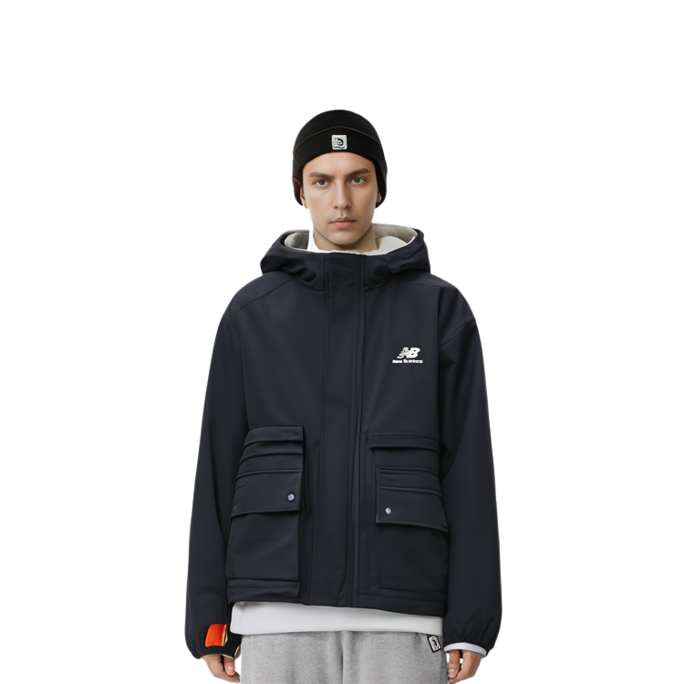 New Balance  Solid Logo Hooded Woven Jacket Black AMJ31303-BK 圖 4