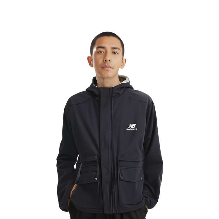 New Balance  Solid Logo Hooded Woven Jacket Black AMJ31303-BK 圖 5