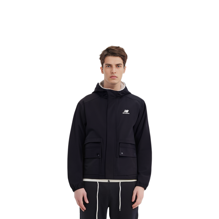 New Balance  Solid Logo Hooded Woven Jacket Black AMJ31303-BK 圖 7