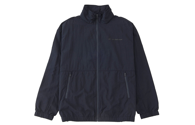 New Balance  Solid Navy Blue Zip-Up Casual Long Sleeve Jacket AMJ45001-NV