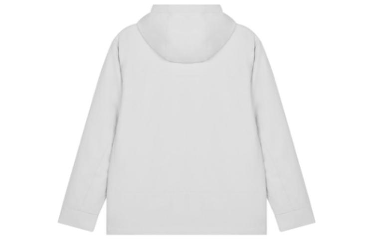 Lookbook ニューバランス ホワイトロゴプリント ジップアップ フーディ ジャケット. AMJ23357-GYM