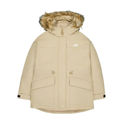 New Balance Windproof Water-Resistant Hooded Down Jacket Khaki. AWJ43353-INC