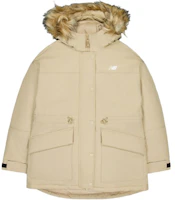 Order New Balance Windproof Water-Resistant Hooded Down Jacket Khaki. AWJ43353-INC