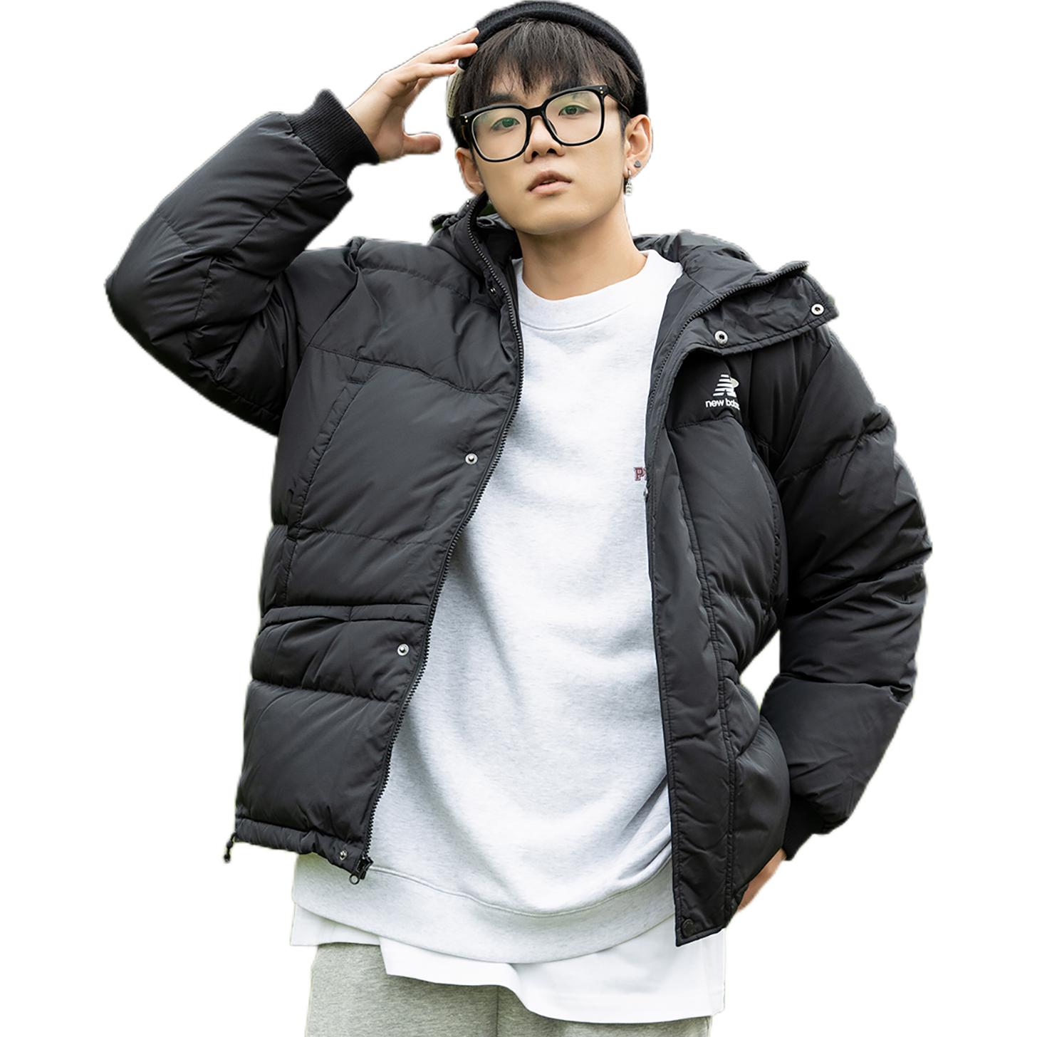 Shop 뉴발란스 윈터 방풍 두꺼운 다운 자켓 블랙 AMJ23344-BK